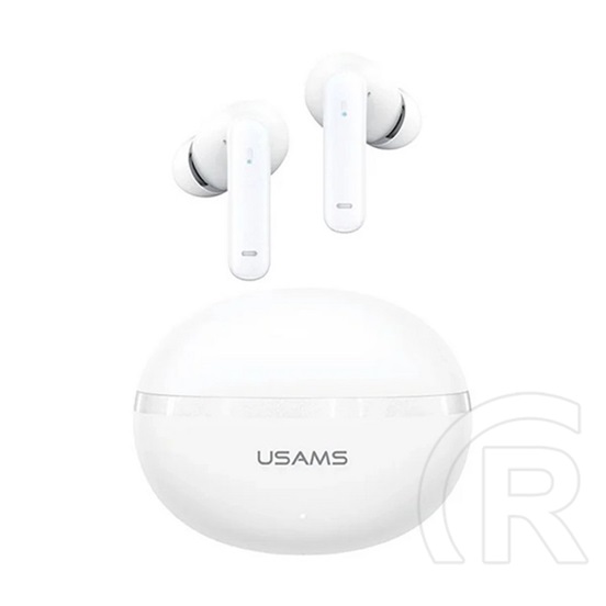 Usams echo e02 bluetooth fülhallgató sztereo (v5.3, tws, aktív zajszűrő + töltőtok) fehér