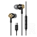 Usams ep-43 fülhallgató sztereo (type-c, mikrofon, felvevő gomb, hangerőszabályzó) fekete