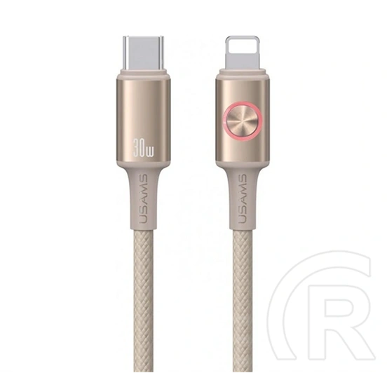 Usams iPhone 14 Plus  huan adatkábel (type-c - lightning, 30w, pd gyorstöltő, 120cm) titánszürke
