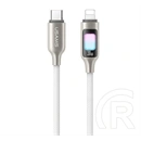 Usams iPhone 14 Plus  tc adatkábel (type-c - lightning, 30w, gyorstöltő, cipőfűző, 120cm) titánszürke