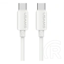 Usams iPhone 14 Plus  u98 adatkábel (type-c - lightning, 30w, gyorstöltő, 100cm) fehér
