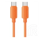 Usams iPhone 14 Plus  u98 adatkábel (type-c - lightning, 30w, gyorstöltő, 100cm) narancssárga