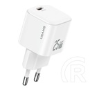 Usams jc mini hálózati töltő type-c aljzat (25w, pd gyorstöltő, gan) fehér