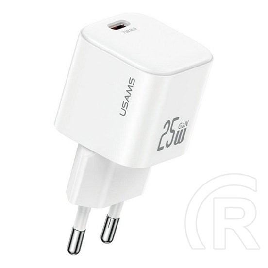 Usams jc mini hálózati töltő type-c aljzat (25w, pd gyorstöltő, gan) fehér
