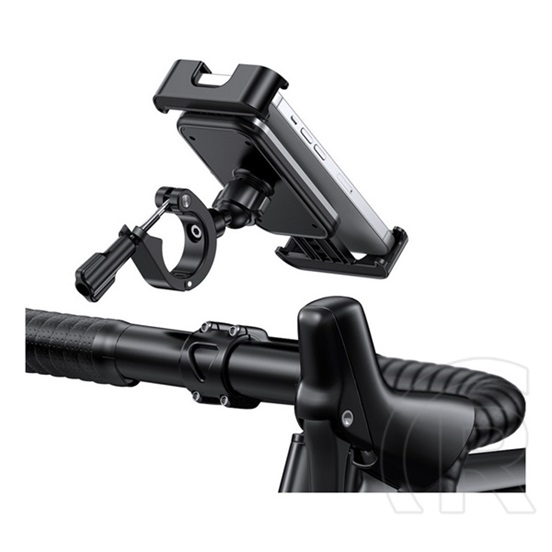 Usams kerékpáros, rolleres és motoros telefontartó (360°, kormányra rögzíthető, csúszásgátló, 4.7-7.2" méret) fekete