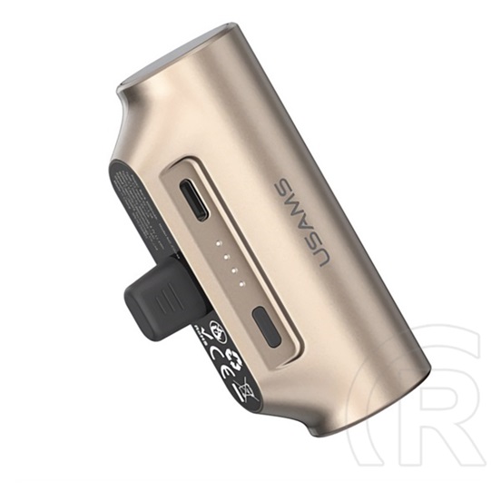 Usams pb79 vésztöltő type-c aljzat (3000mah, 2a, pd gyorstöltő, led jelzés, type-c csatlakozó) arany