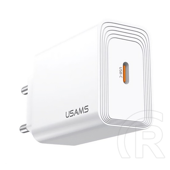 Usams t69 hálózati töltő type-c aljzat (20w, gyorstöltő 3.0) fehér