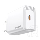 Usams t69 hálózati töltő type-c aljzat (30w, pd gyorstöltő 3.0) fehér