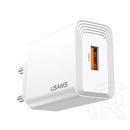 Usams t69 hálózati töltő usb aljzat (18w, gyorstöltő 3.0) fehér