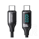 Usams U78 USB adat- és töltőkábel (C dugó / C dugó, 100W, 1,2 m, töltésjelző, fekete)