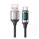 Usams U78 USB adat- és töltőkábel (A dugó / C dugó, 65W, 1,2 m, led jelző, fekete/ezüst)