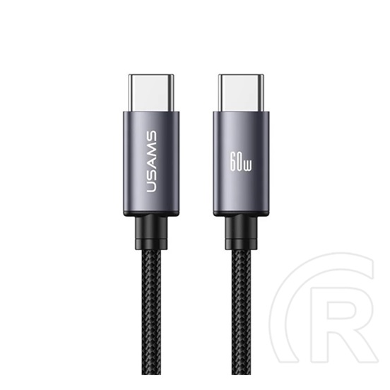 Usams u91 adatkábel (type-c - type-c, 60w, pd gyorstöltő, 100cm) sötétszürke