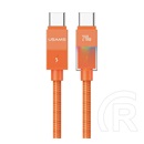 Usams u93 adatkábel (type-c - type-c, 240w, pd gyorstöltő 3.1, led jelzés, 120cm) narancssárga