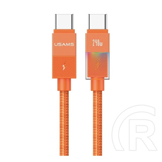 Usams u93 adatkábel (type-c - type-c, 240w, pd gyorstöltő 3.1, led jelzés, 120cm) narancssárga