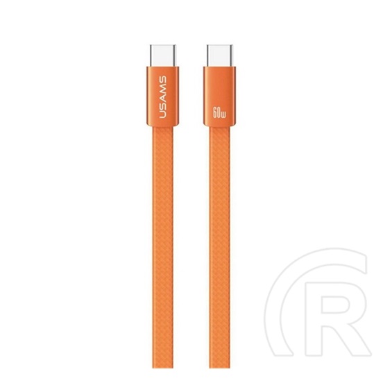 Usams u96 adatkábel (type-c - type-c, 60w, pd gyorstöltő, lapos kábel, 120cm) narancssárga