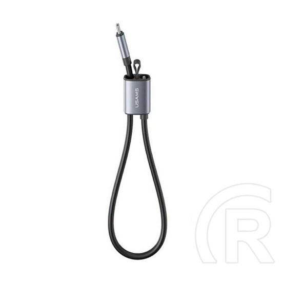 Usams u97 adatkábel (type-c - type-c, 60w, pd gyorstöltő, kézpánt, 30cm) sötétszürke