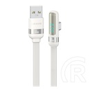 Usams us-sj651adatkábel (usb - type-c, 66w, gyorstöltő, 90 fokos, cipőfűző, 120cm) fehér