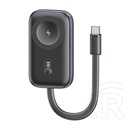 Usams vésztöltő (1200mah, 2.5w, gyorstöltő, magsafe, Apple watch töltő, led jelzés + fix type-c kábel) fekete
