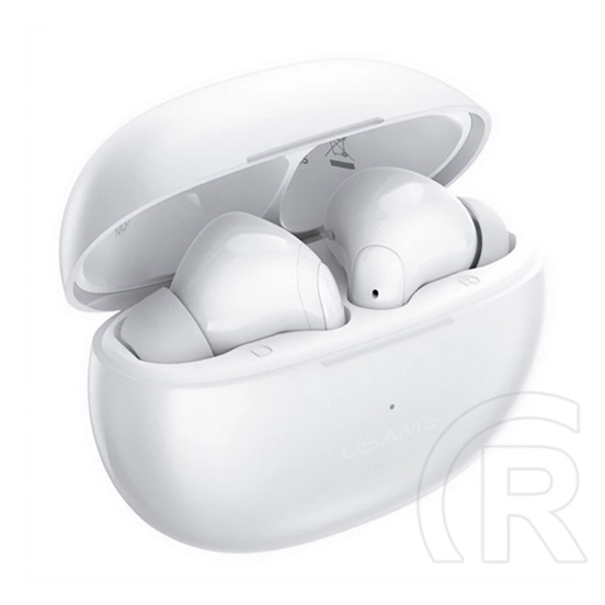 Usams x-don bluetooth fülhallgató sztereo (v5.3, tws, mikrofon, zajszűrő + töltőtok) fehér