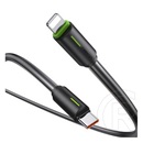 Usams yu adatkábel (type-c - lightning, 30w, gyorstöltő, 100cm, cipőfűző) fekete