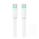 Usams yu adatkábel (type-c - type-c, 60w, gyorstöltő, 100cm, cipőfűző) fehér