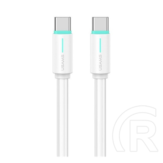 Usams yu adatkábel (type-c - type-c, 60w, gyorstöltő, 100cm, cipőfűző) fehér