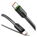 Usams yu adatkábel (type-c - type-c, 60w, gyorstöltő, 100cm, cipőfűző) fekete