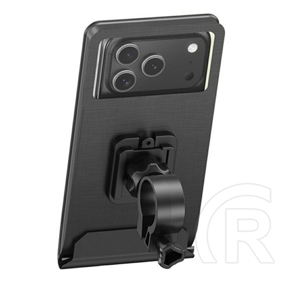 Usams zj083 kerékpáros és motoros telefontartó (kormányra rögzíthető, 360°, por és vízálló tok, 4.7-7.2" méret) fekete