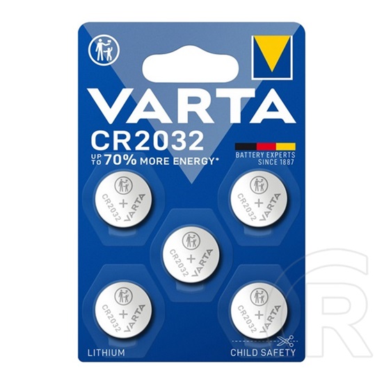 Varta CR2032 Lítium Gombelem 5db/csomag