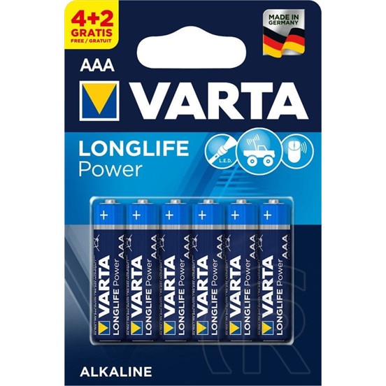 Varta Helps Longlife Power AAA elem (6db)