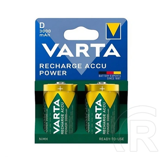 Varta Recharge Accu Power elem (D, LR20, 1.2V, 3000 mAh, Ni-MH, újratölthető) 2db/csomag