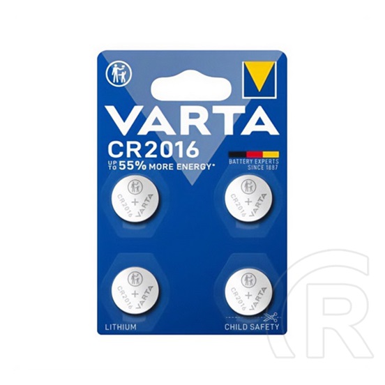 Varta gombelem (cr2016, 3v, lítium) 4db/csomag
