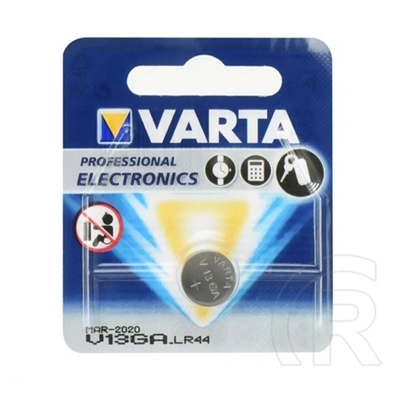 Varta gombelem (v13ga, lr44 / a76 / ag13, 1.5v, alkáli) 1db/csomag