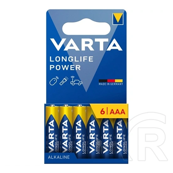 Varta longlife power tartós elem (aaa, lr03, 1.5v, alkáli) 6db/csomag