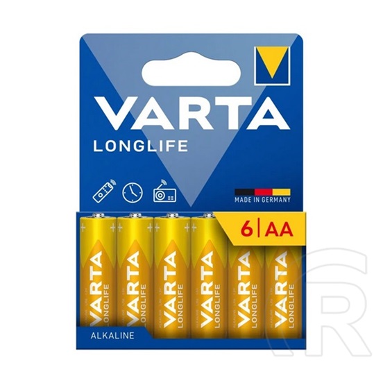 Varta longlife tartós elem (aa, r6, 1.5v, alkáli) 6db/csomag