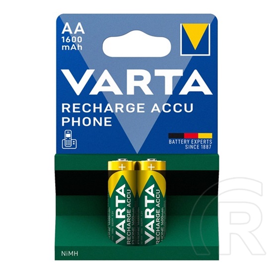Varta recharge accu elem (aa, 1.2v, 1600mah ni-mh, újratölthető) 2db/csomag