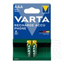 Varta recharge accu elem (aaa, 1.2v, 800mah ni-mh, újratölthető) 2db/csomag