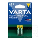 Varta recharge accu power elem (aaa, 1.2v, 1000mah ni-mh, újratölthető) 2db/csomag