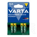Varta recharge accu power elem (aaa, 1.2v, 550mah ni-mh, újratölthető) 4db/csomag