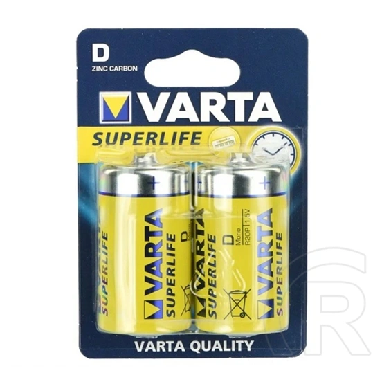 Varta superlife tartós elem (d, lr20, 1.5v, cink-szén) 2db/csomag