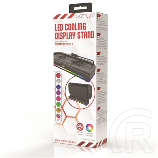 Venom Nintendo Switch 2 RGB LED hűtőállvány VS4962 (piros, fehér, kék, lila, rózsaszín, zöld, narancs, szivárvány, 3 seb