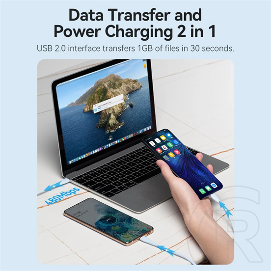 Vention USB 2.0 kábel (C dugó / C dugó, 1,5 m, szilikon, zöld)