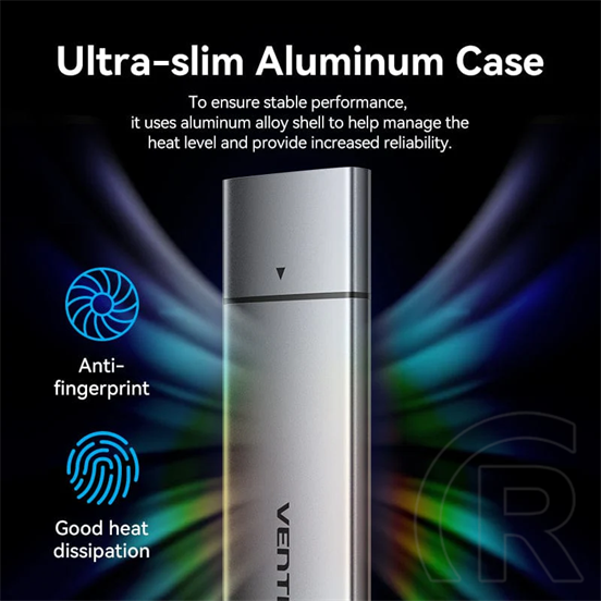 Vention külső ház (M.2, 2230-2280, USB 3.1 Type-c, ezüst)