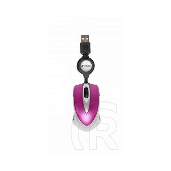 Verbatim Go Mini optikai egér (USB, ezüst-ciklámen)