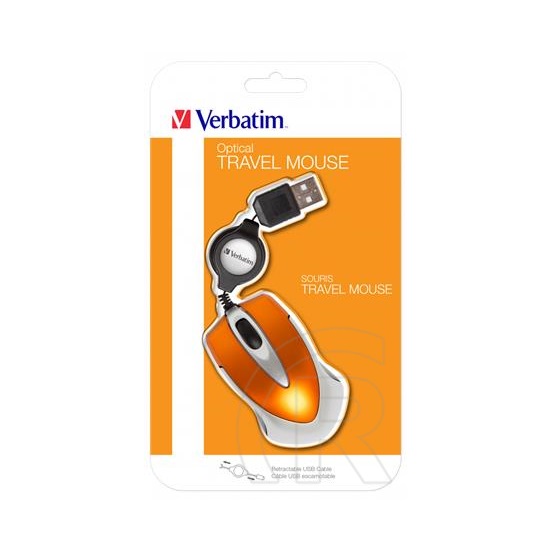 Verbatim Go Mini optikai egér (USB, ezüst-lávaszínű)