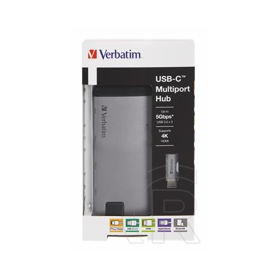 Verbatim USB-C Multiport HUB (Usb 3.0, HDMI, RJ45, SD/microSD)