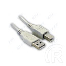 WIRETEK USB összekötő kábel (A dugó / B dugó, 3 m)