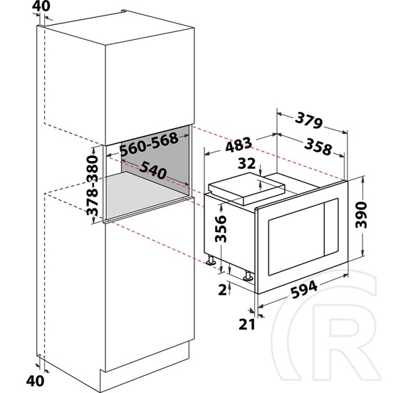 Whirlpool WMF250G Beépíthető mikrohullámú sütő