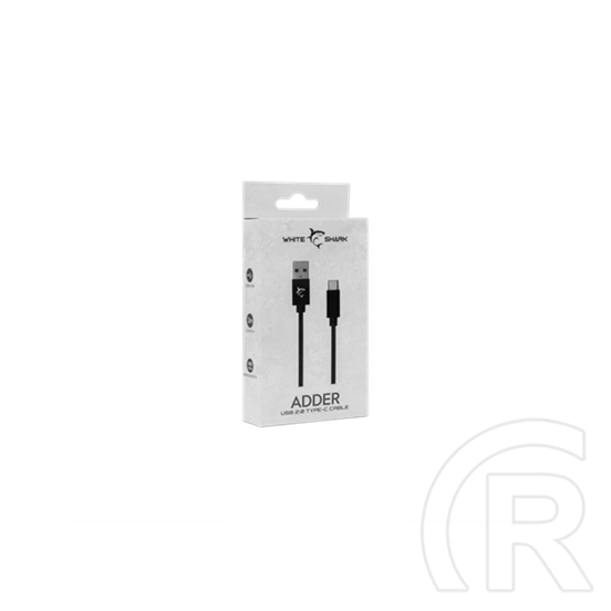White Shark ADDER-2 USB kábel (USB A dugó / USB C dugó, 2 m, 480 Mbps, fekete)
