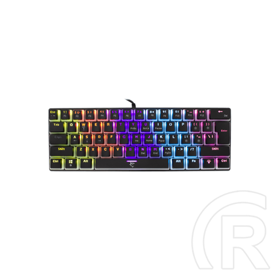White Shark ASHIKO GK-2202-2/B/BL-US billentyűzet (angol, USB, mechanikus, 61 billentyűs, kék switch, fekete)